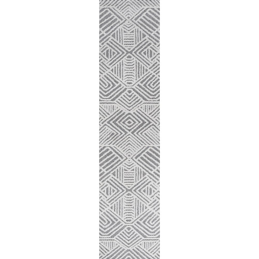 Jordan High-Low Pile Art Deco Geometric Indoor/Outdoor Area Rug. Picture 1