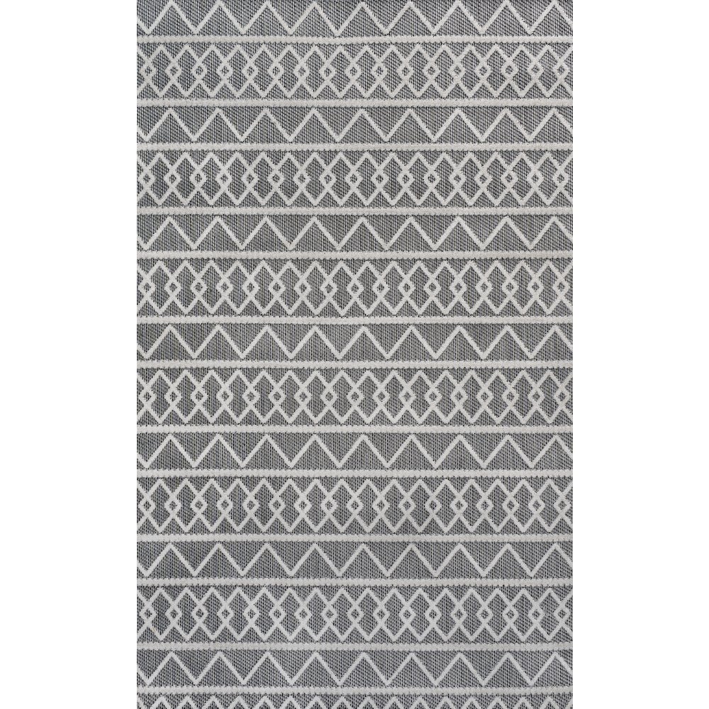 Aylan High-Low Pile Knotted Trellis Geometric Indoor/Outdoor Area Rug. Picture 1