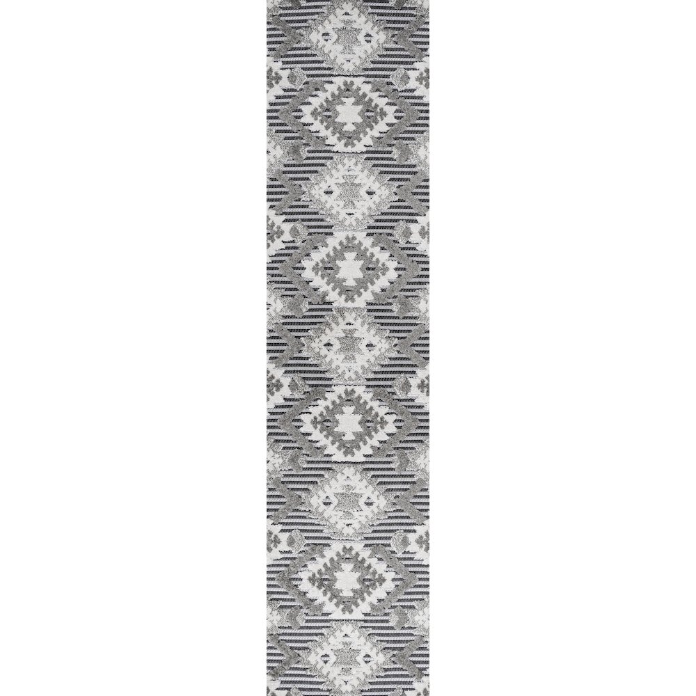 Sumak High-Low Pile Neutral Diamond Kilim Area Rug. Picture 1