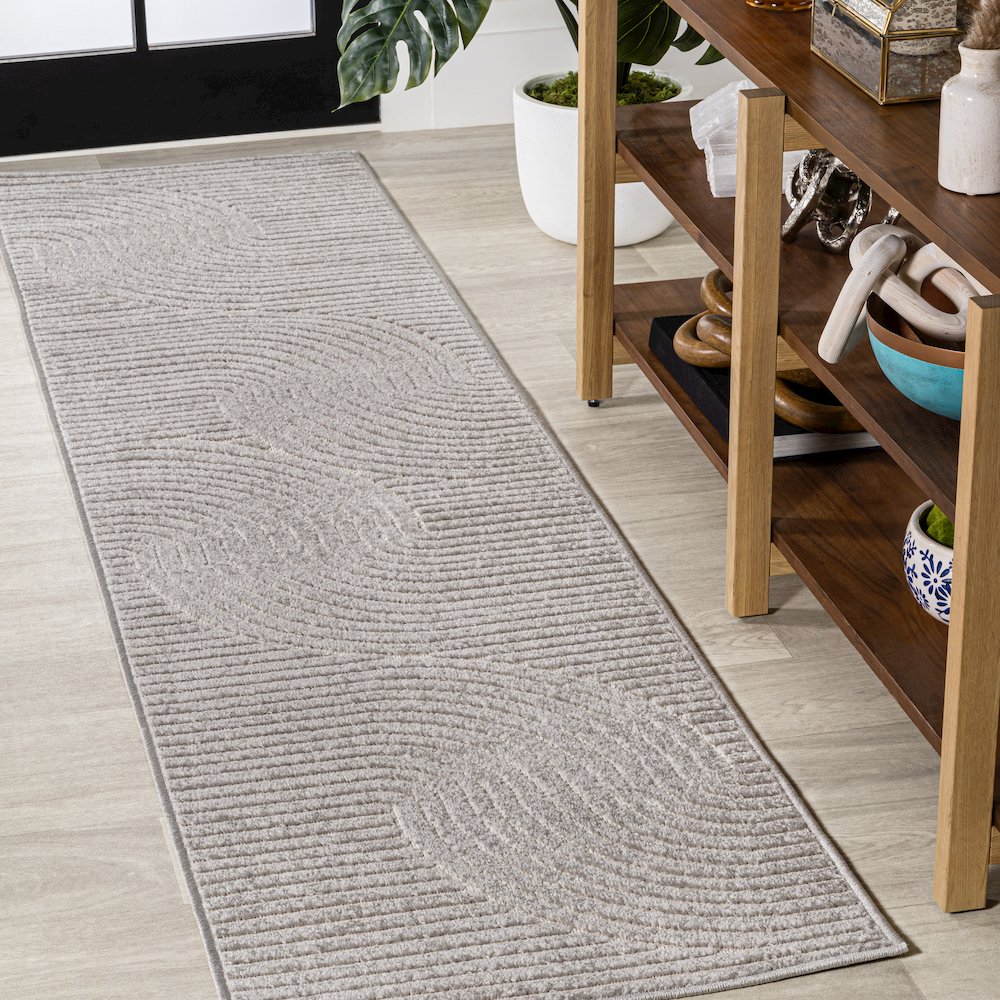 Skagen Minimalist Curve Geometric Area Rug. Picture 2