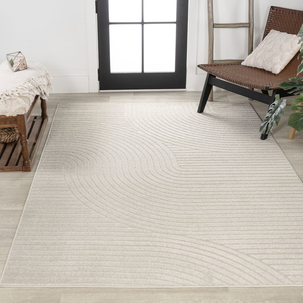 Skagen Minimalist Curve Geometric Area Rug. Picture 4