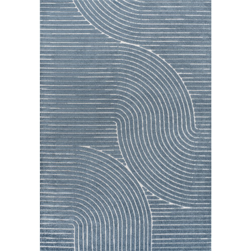 Hallie High-Low Minimalist Curve Geometric Indoor/Outdoor Area Rug. Picture 1
