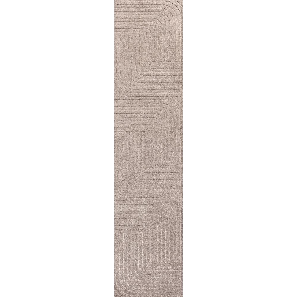 Odense High-Low Minimalist Angle Geometric Indoor/Outdoor Runner Rug. Picture 1