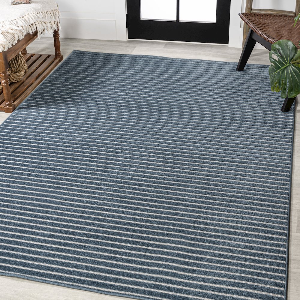 Aarhus Minimalist Scandi Striped Area Rug. Picture 2