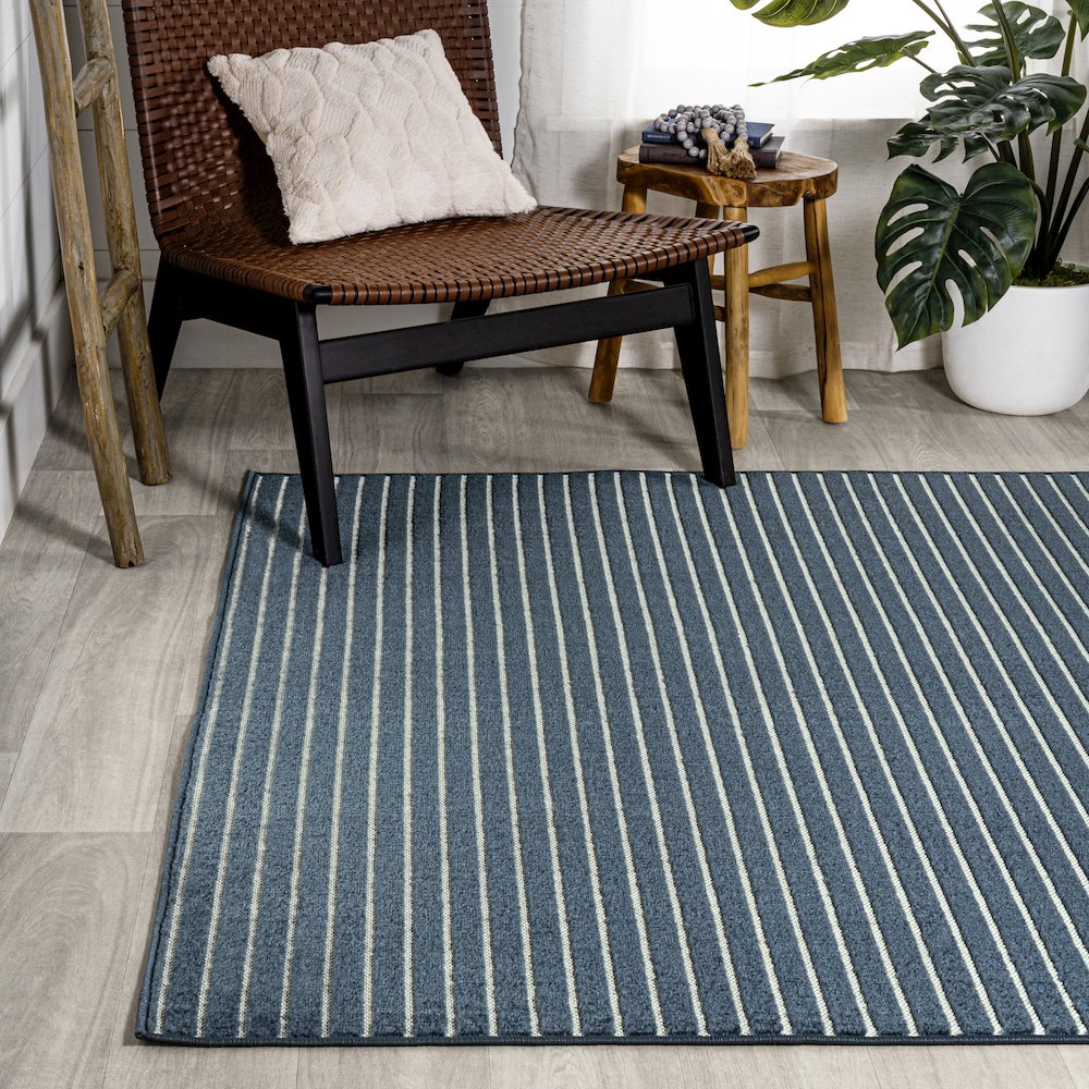 Aarhus Minimalist Scandi Striped Area Rug. Picture 3