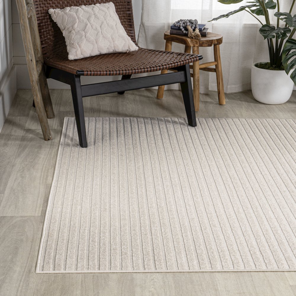 Aarhus Minimalist Scandi Striped Area Rug. Picture 3