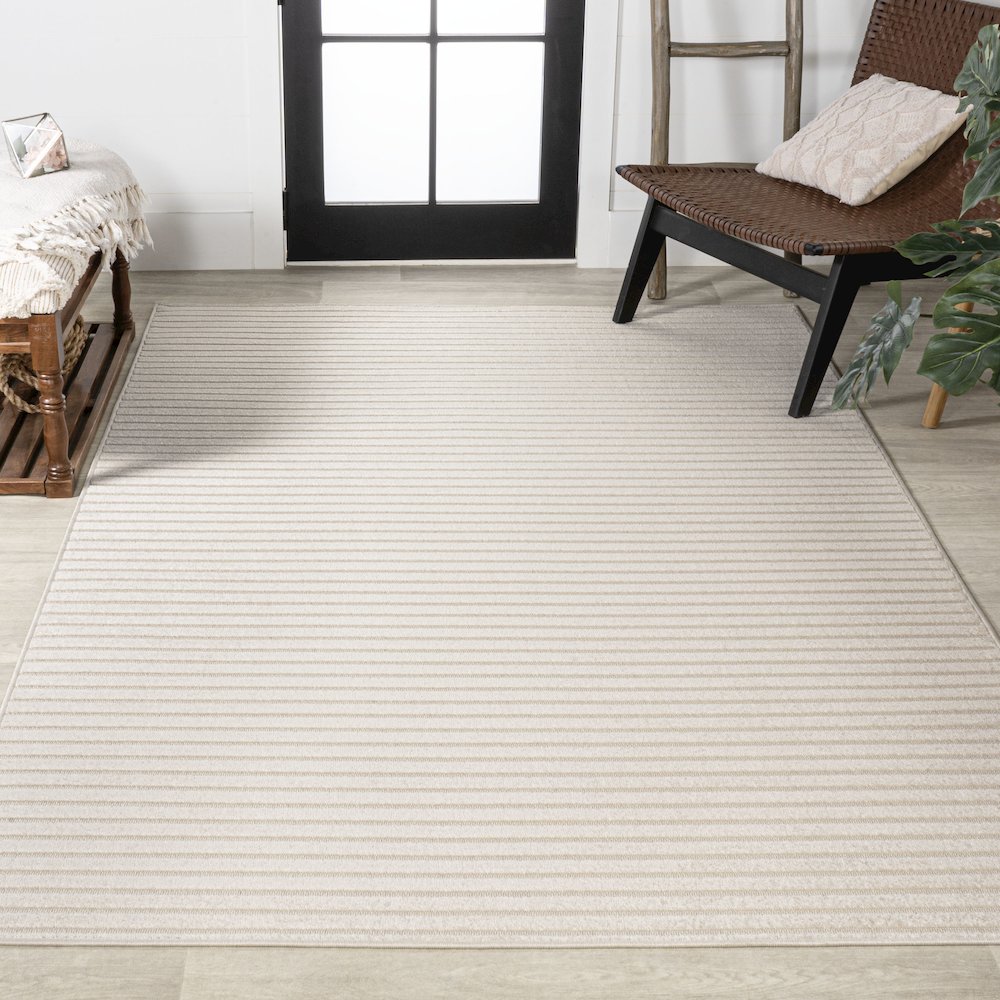 Aarhus Minimalist Scandi Striped Area Rug. Picture 4