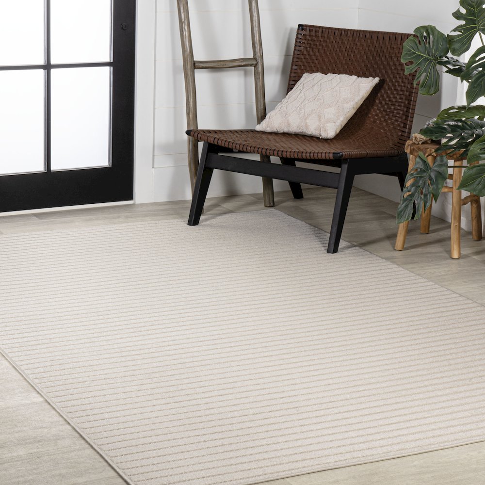 Aarhus Minimalist Scandi Striped Area Rug. Picture 5