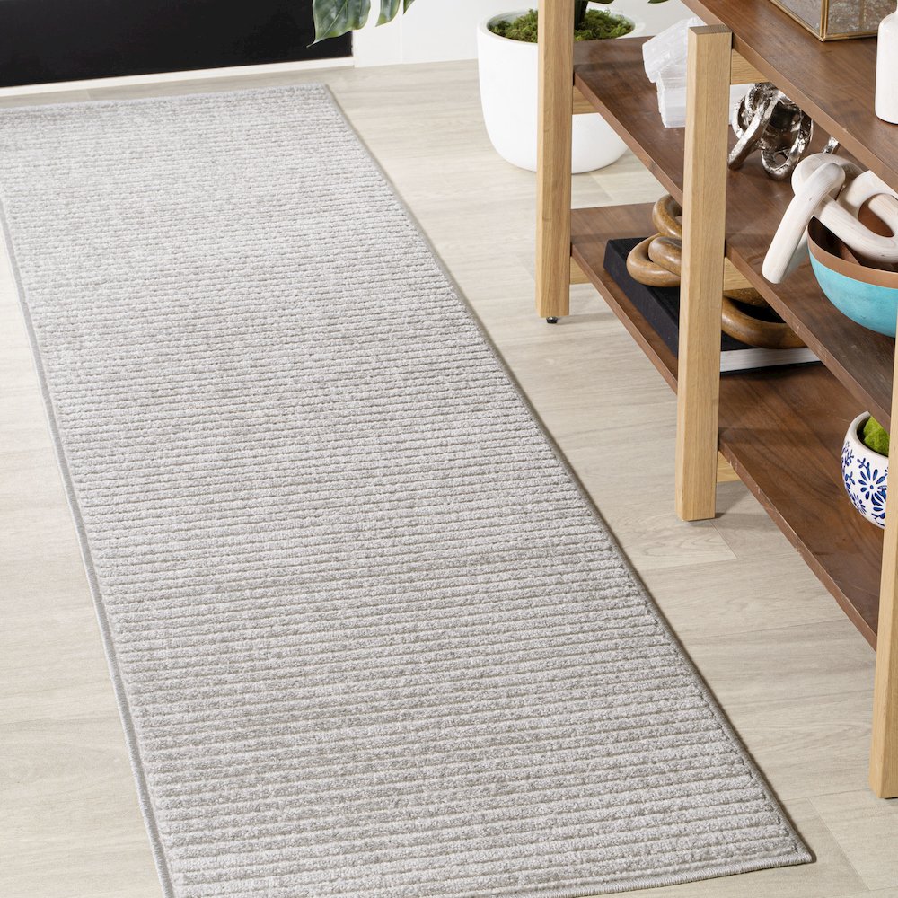 Aarhus Minimalist Scandi Striped Area Rug. Picture 2