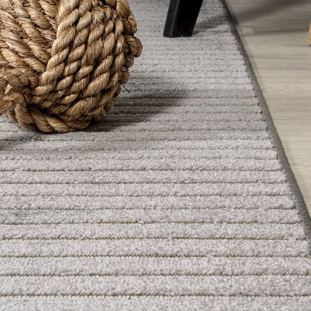 Aarhus Minimalist Scandi Striped Area Rug. Picture 5