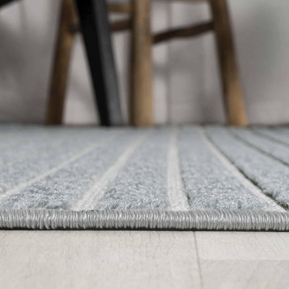 Aarhus Minimalist Scandi Striped Area Rug. Picture 5