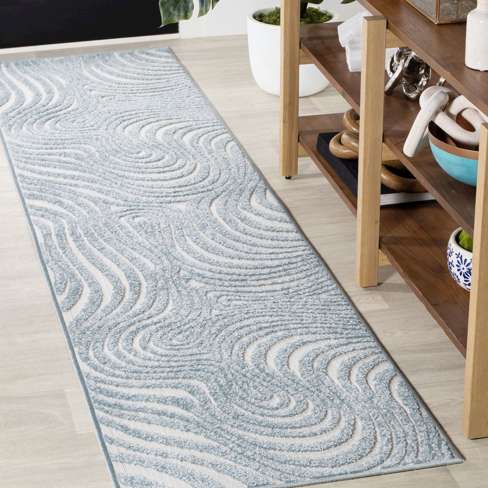 Maribo Abstract Groovy Striped Area Rug. Picture 2