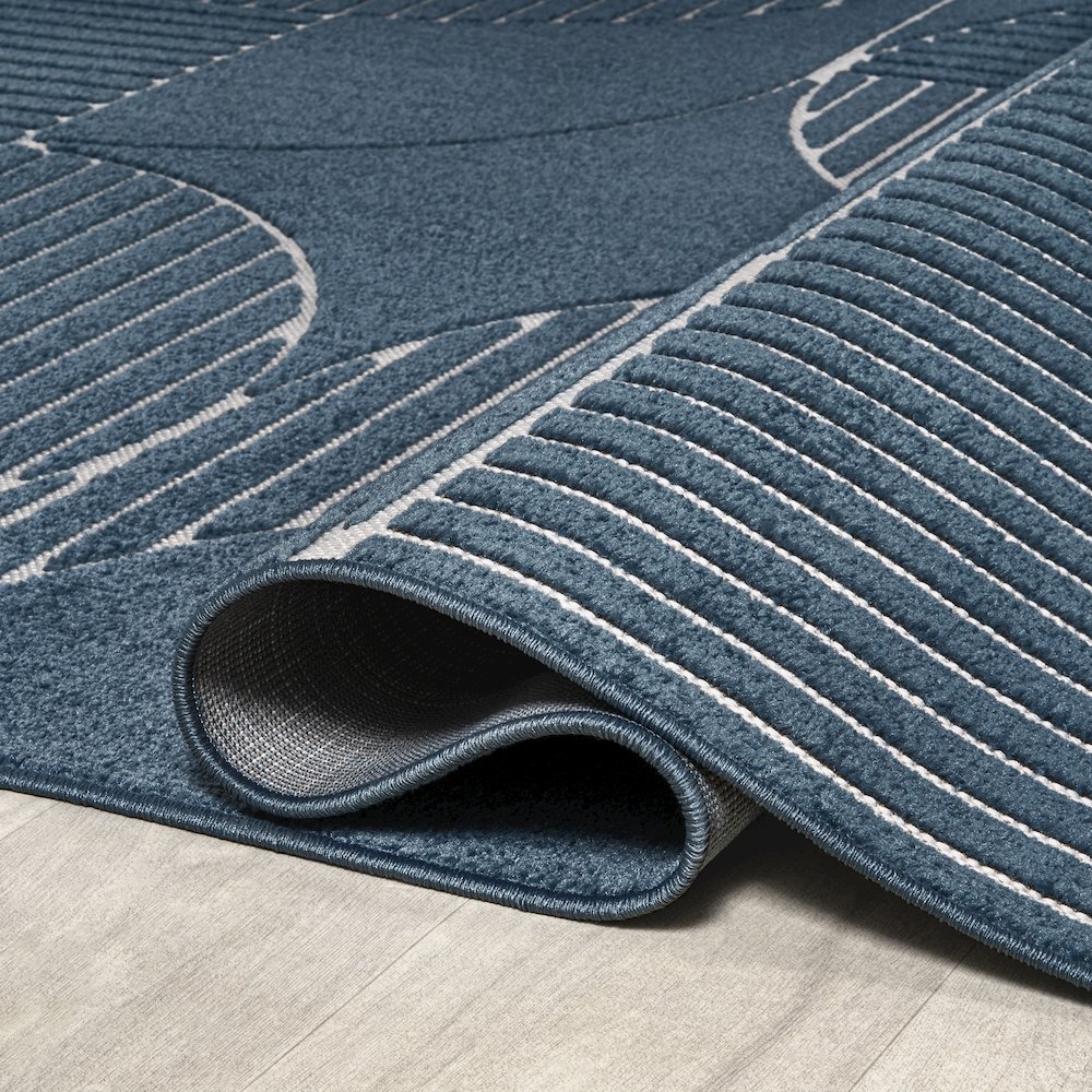 Nordby Geometric Arch Scandi Striped Area Rug. Picture 4