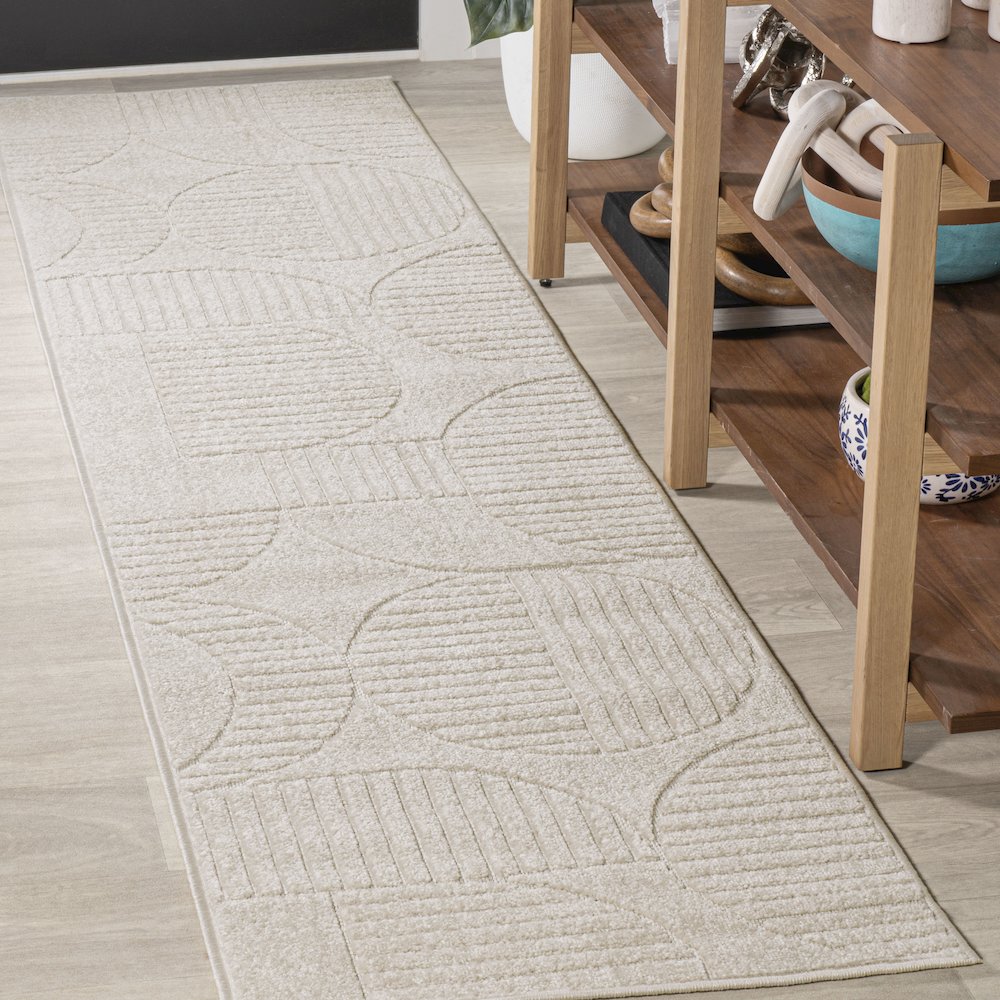 Nordby Geometric Arch Scandi Striped Area Rug. Picture 2
