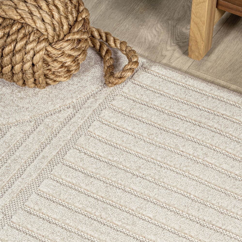 Nordby Geometric Arch Scandi Striped Area Rug. Picture 4