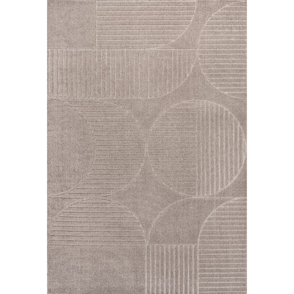 Nordby High-Low Geometric Arch Scandi Striped Indoor/Outdoor Area Rug. Picture 1