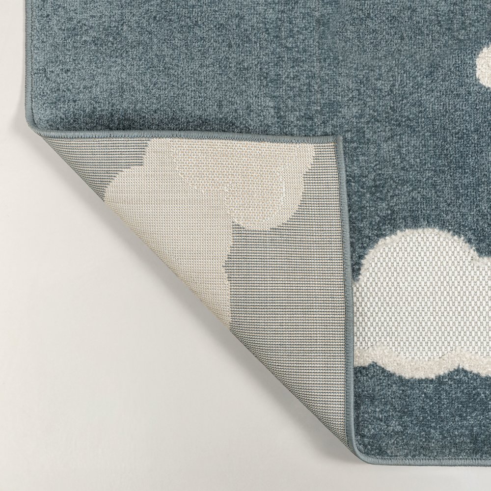 Hedwig High-Low Scandi Dark Blue/Ivory 2 ft. x 8 ft. Indoor/Outdoor Runner Rug. Picture 5