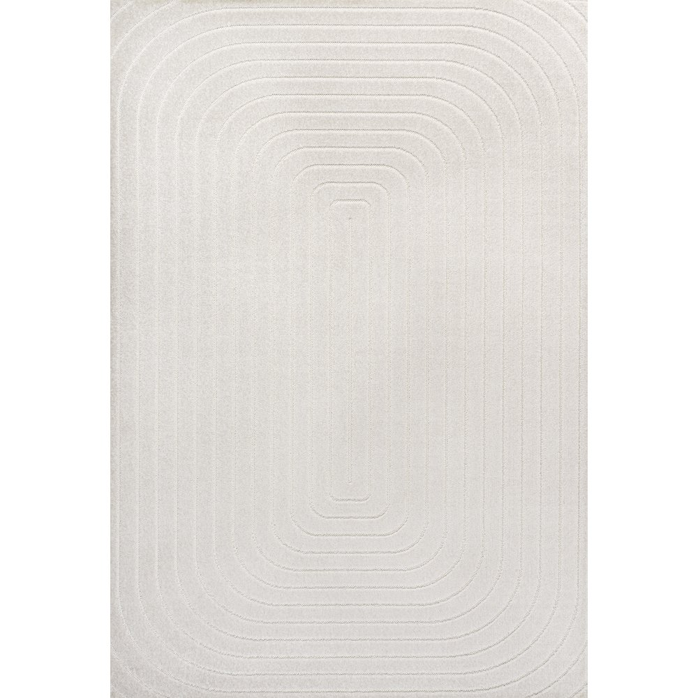 Freya High-Low Modern Scandinavian Arch Stripe Monotone Indoor/Outdoor Area Rug. Picture 1