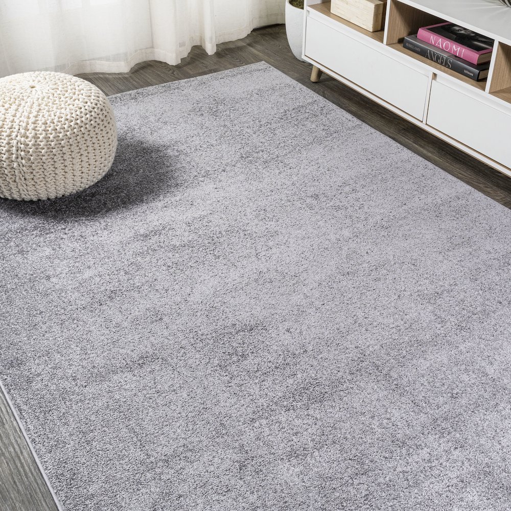 Haze Solid Low Pile Area Rug Gray. Picture 4
