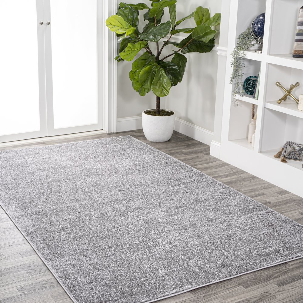 Haze Solid Low Pile Area Rug Gray. Picture 5