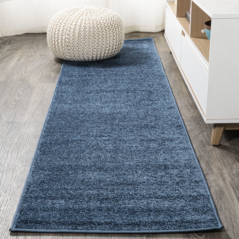 Haze Solid Low Pile Area Rug Navy. Picture 17
