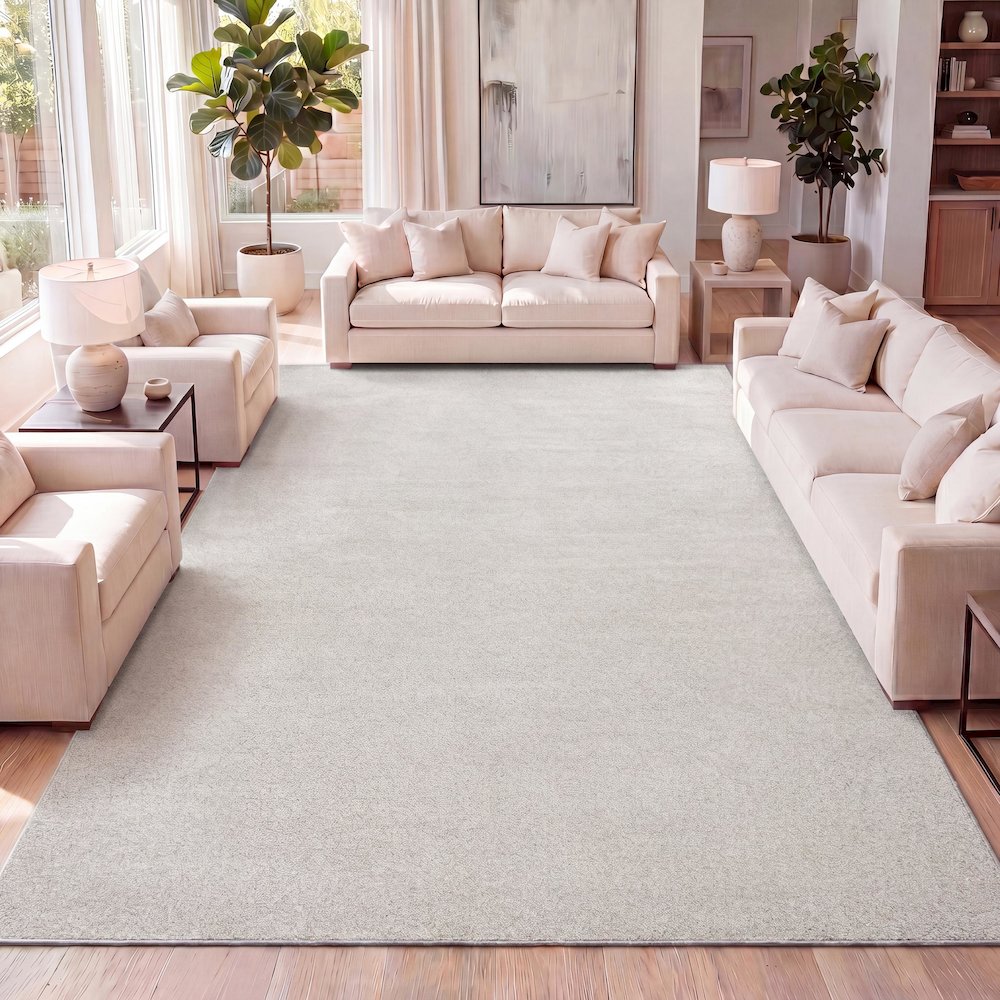 Haze Solid Low Pile Area Rug Ivory. Picture 27