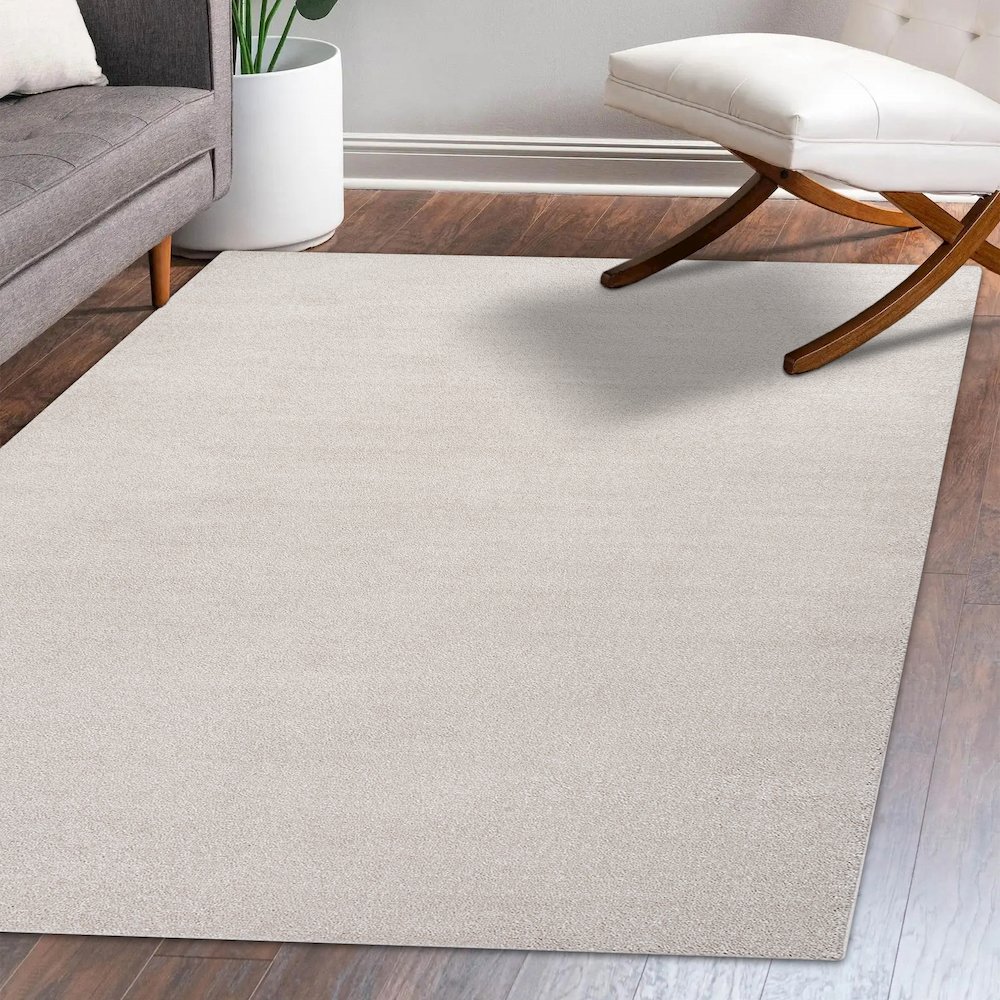 Haze Solid Low Pile Area Rug Ivory. Picture 12