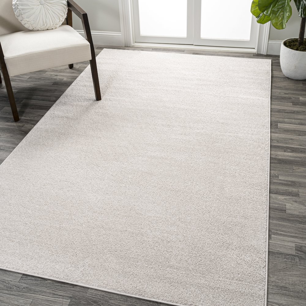 Haze Solid Low Pile Area Rug Ivory. Picture 2