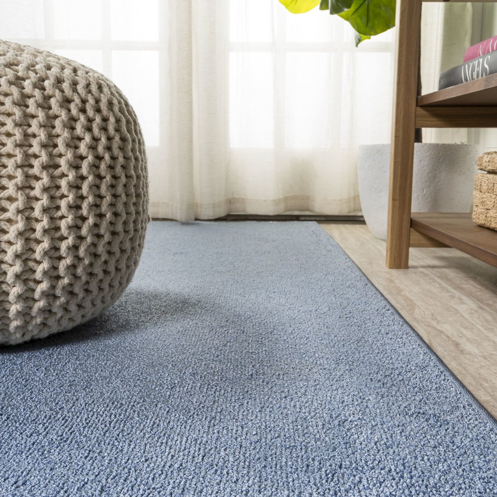 Haze Solid Low Pile Area Rug Classic Blue. Picture 7