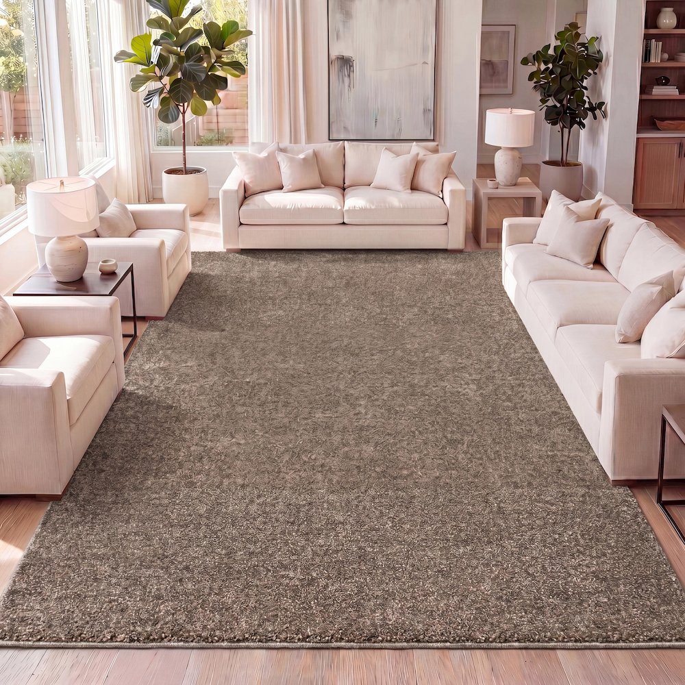 Haze Solid Low Pile Area Rug Brown. Picture 27
