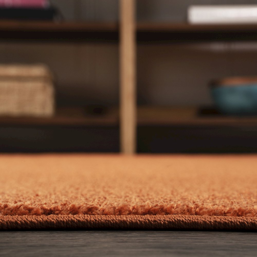 Haze Solid Low Pile Area Rug Orange. Picture 9