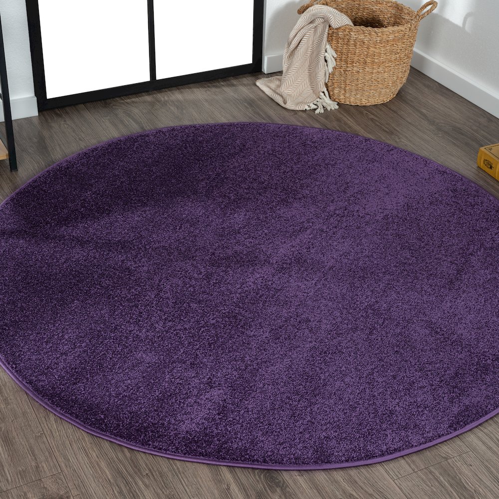 Haze Solid Low Pile Area Rug Purple. Picture 2