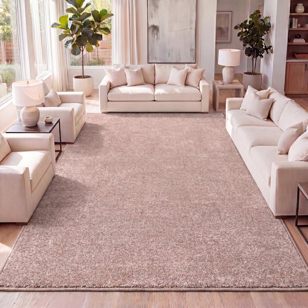 Haze Solid Low Pile Area Rug Pink. Picture 23