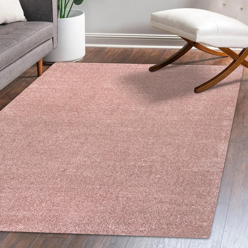 Haze Solid Low Pile Area Rug Pink. Picture 10