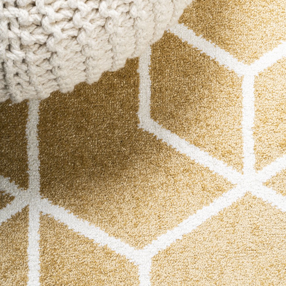 Tumbling Blocks Modern Geometric Area Rug. Picture 4