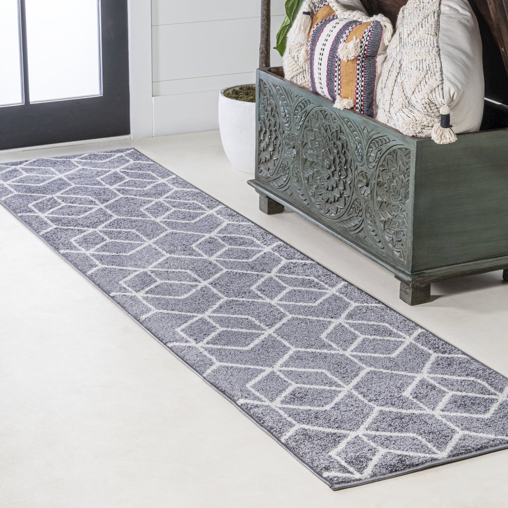 Tumbling Blocks Modern Geometric Area Rug. Picture 2