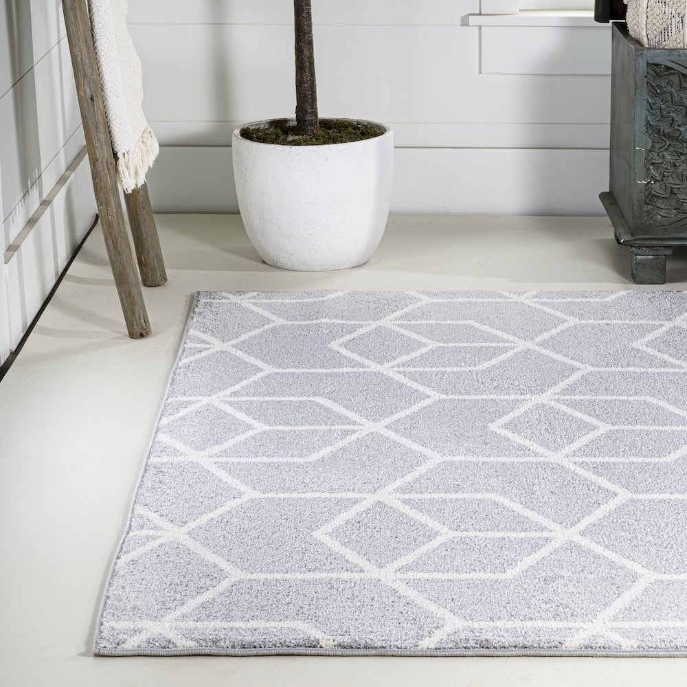 Tumbling Blocks Modern Geometric Area Rug. Picture 3
