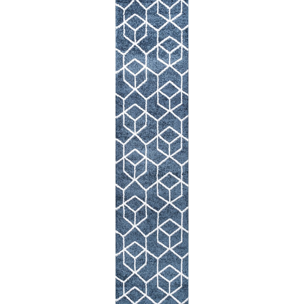 Tumbling Blocks Modern Geometric Area Rug. Picture 1