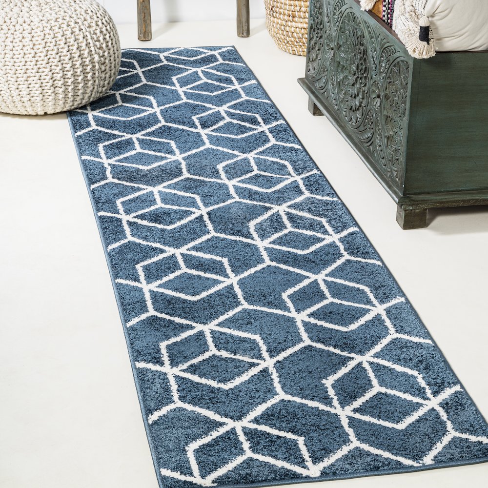 Tumbling Blocks Modern Geometric Area Rug. Picture 2