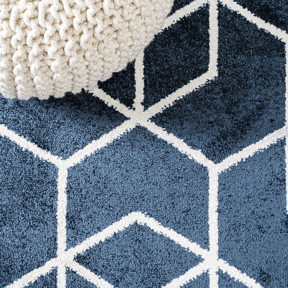 Tumbling Blocks Modern Geometric Area Rug. Picture 4