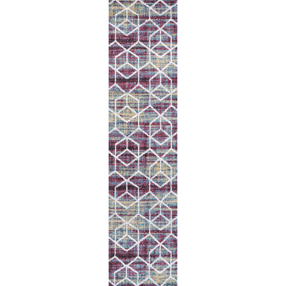Tumbling Blocks Modern Geometric Area Rug. Picture 1