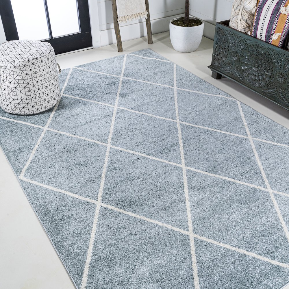 Cole Minimalist Diamond Trellis Area Rug. Picture 4