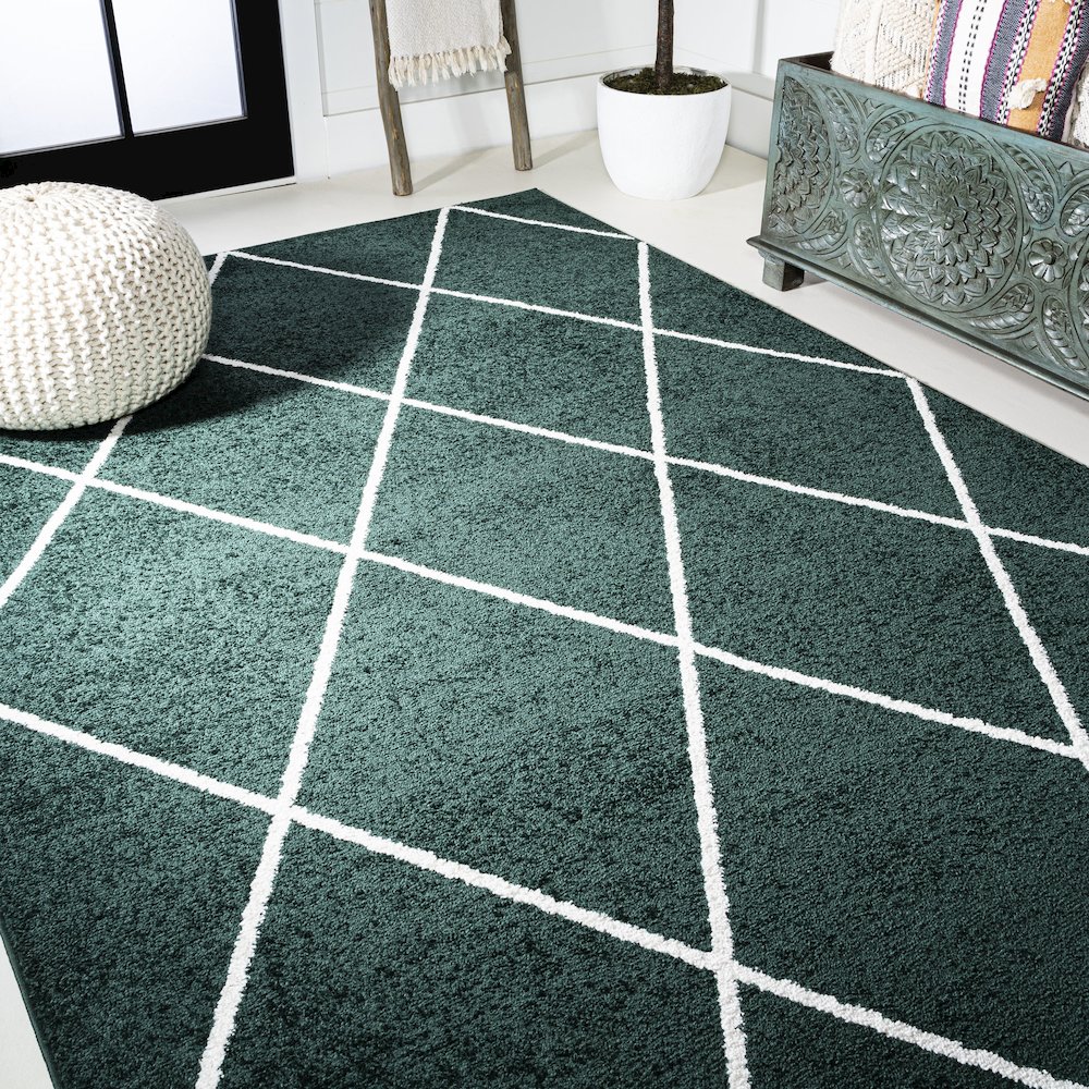 Cole Minimalist Diamond Trellis Area Rug. Picture 4
