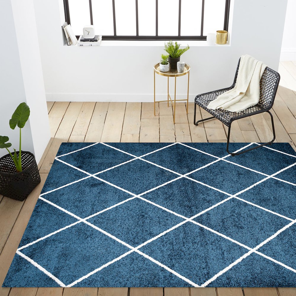 Cole Minimalist Diamond Trellis Area Rug. Picture 12