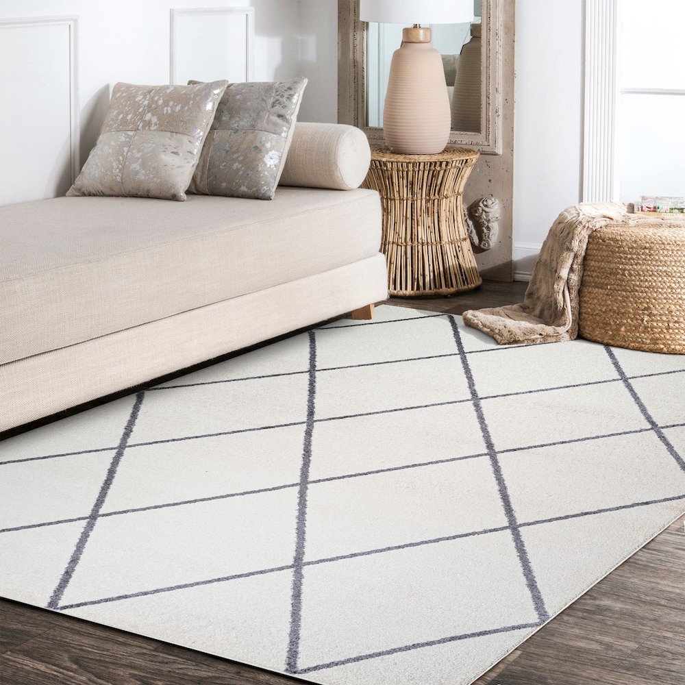 Cole Minimalist Diamond Trellis Area Rug. Picture 12