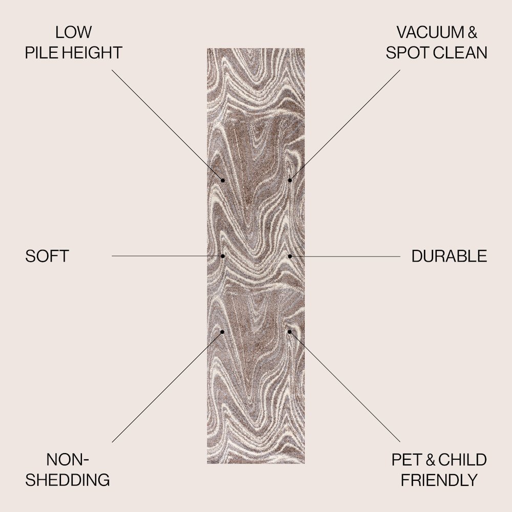 Eleni Contemporary Glam Abstract Marble Area Rug. Picture 2