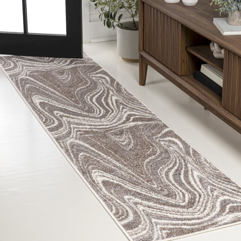 Eleni Contemporary Glam Abstract Marble Area Rug. Picture 5