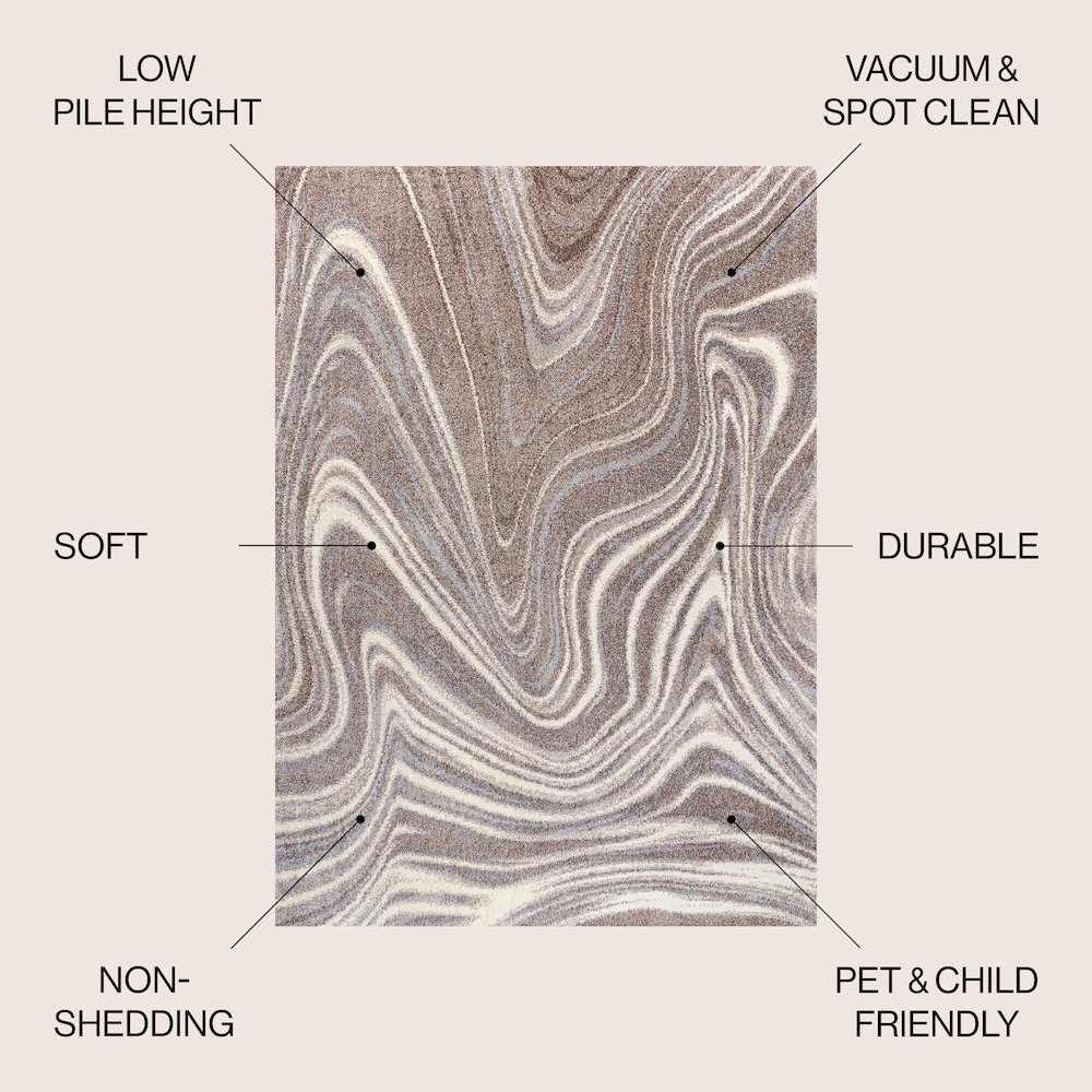 Eleni Contemporary Glam Abstract Marble Area Rug. Picture 1