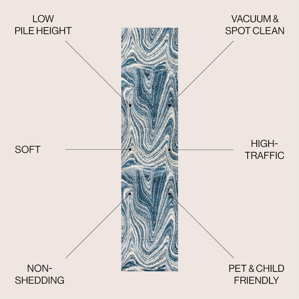 Eleni Contemporary Glam Abstract Marble Area Rug. Picture 2