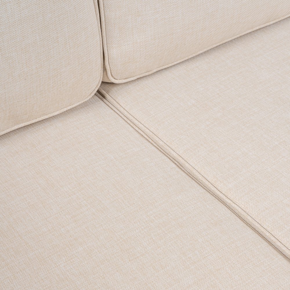 Gable 3-Seat Mid-Century Modern Roped Acacia Wood Outdoor Sofa With Cushions. Picture 3